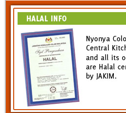 Halal Info Central kitchen and all outlets of Nyonya Colors are awarded by Jakim Halal Certification in less than 3 months with DagangHalal JCP Team assistant.