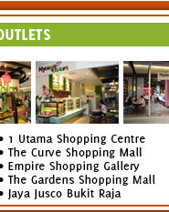Outlets 1 Utama Shopping Centre, The Curve Shopping Mall, Empire Shopping Gallery, The Gardens Shopping Mall, Jaya Jusco Bukit Raja